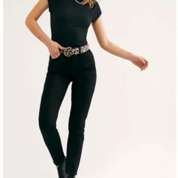 Boyish Jeans NWT 25 Billy Jeans La Strada Black‎ Rigid Skinny Button Fly - Picture 2 of 6